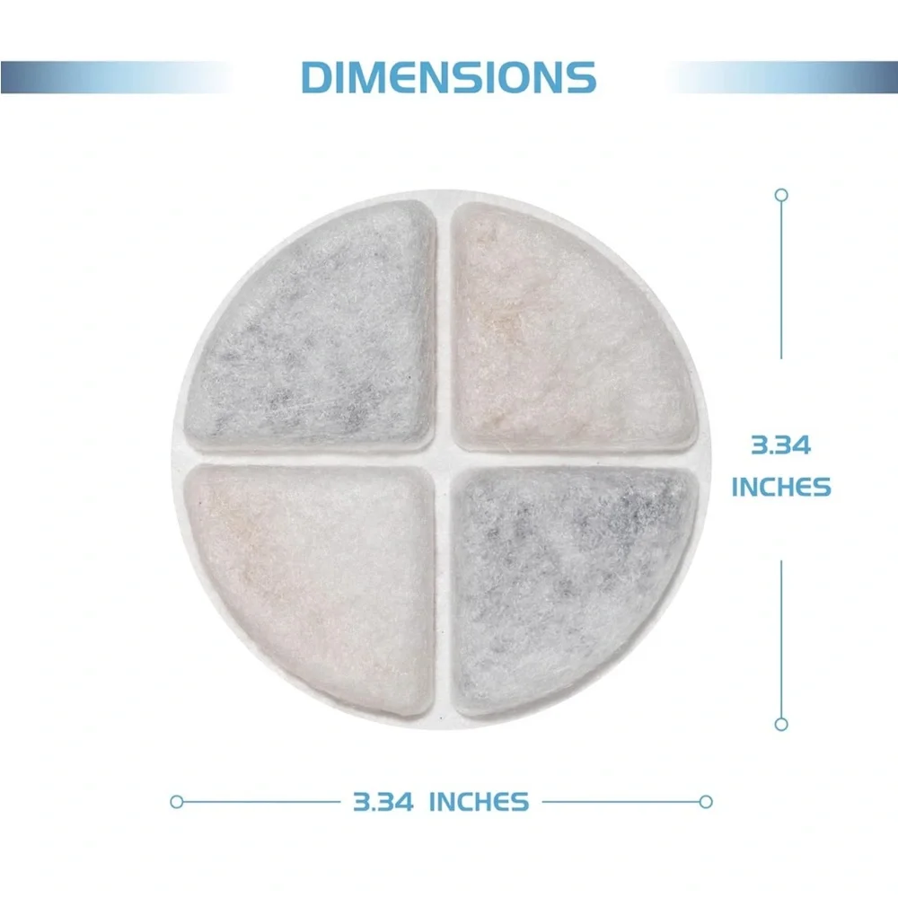 6 pack Replacement Pet Fountain Filter Pads - White